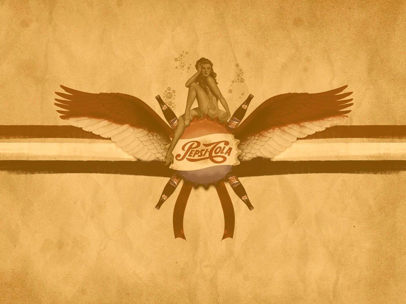 Пепси-Кола в стиле ретро обои