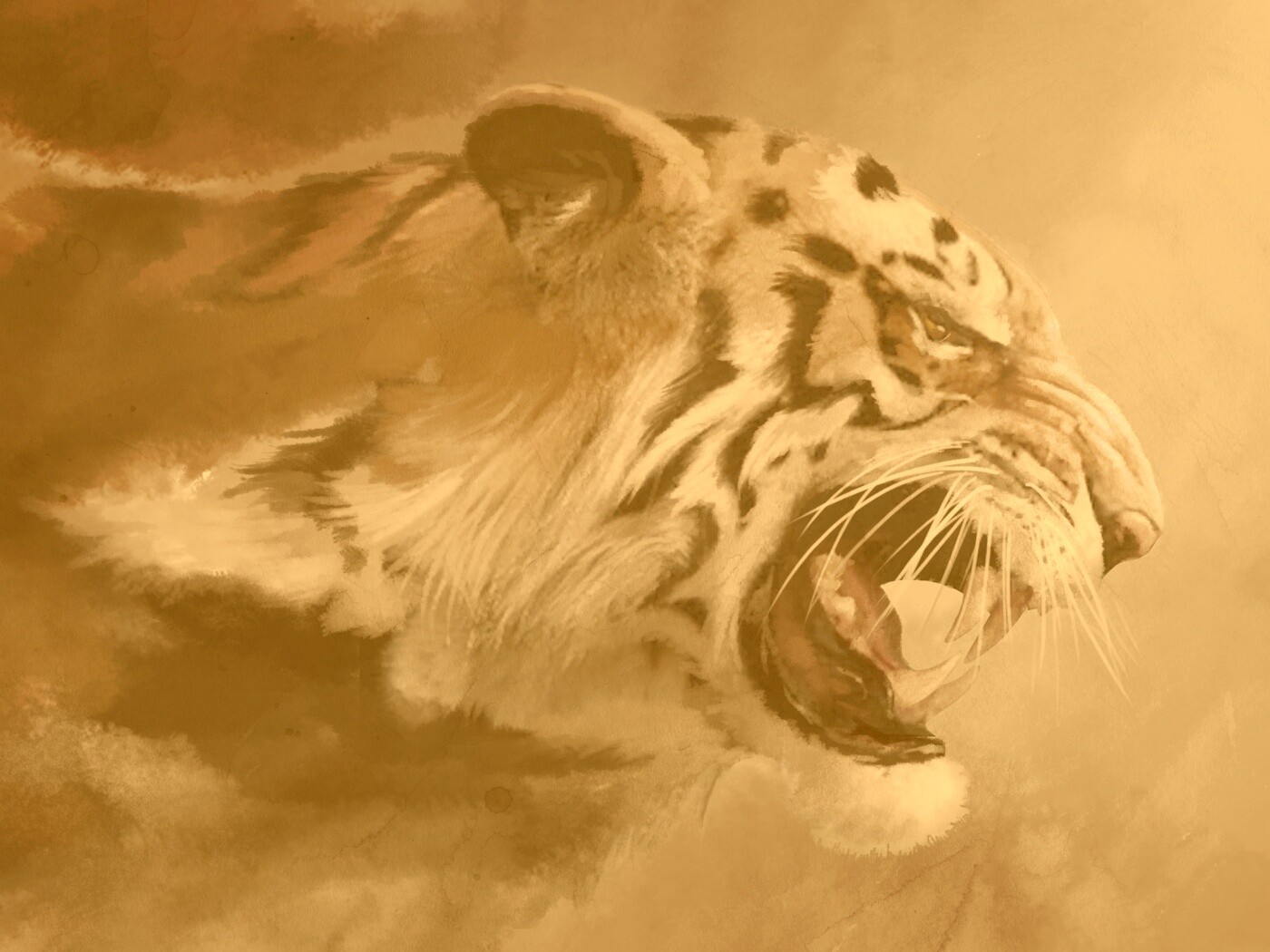 Картина с тигром обои