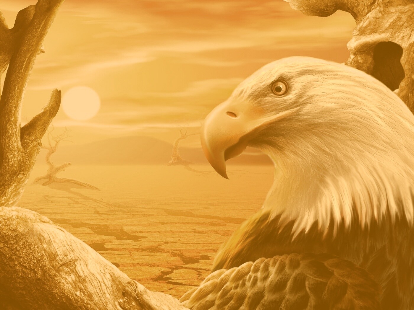 Нарисованный орел обои