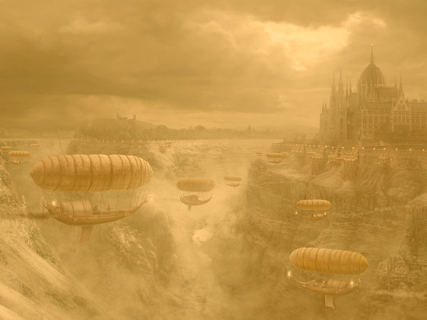 Фентезийный Будапешт обои