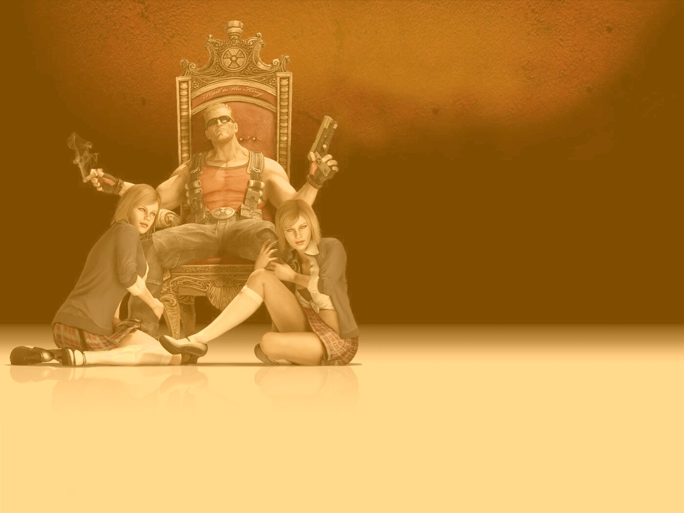 Duke Nukem на троне обои