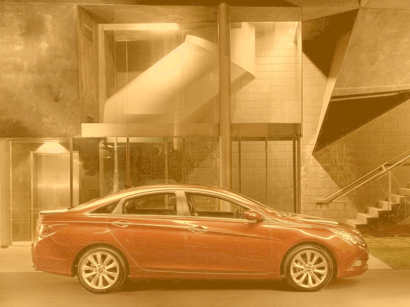 Красный хёндай солярис обои