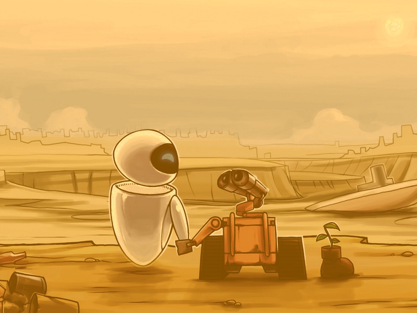 WALL-E и Ева обои