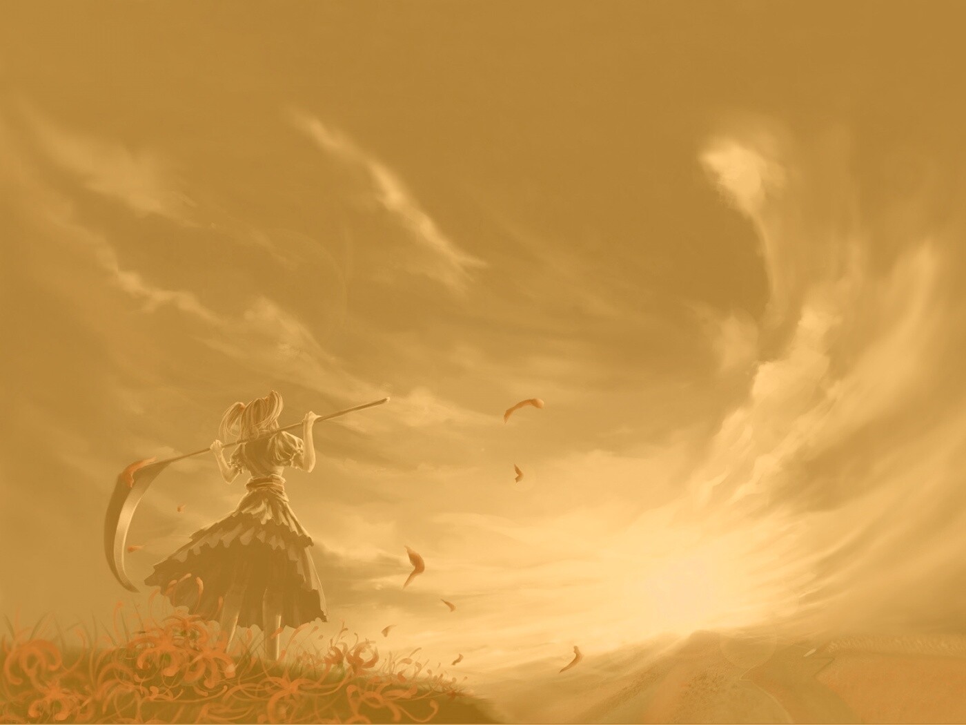 Девушка с косой обои