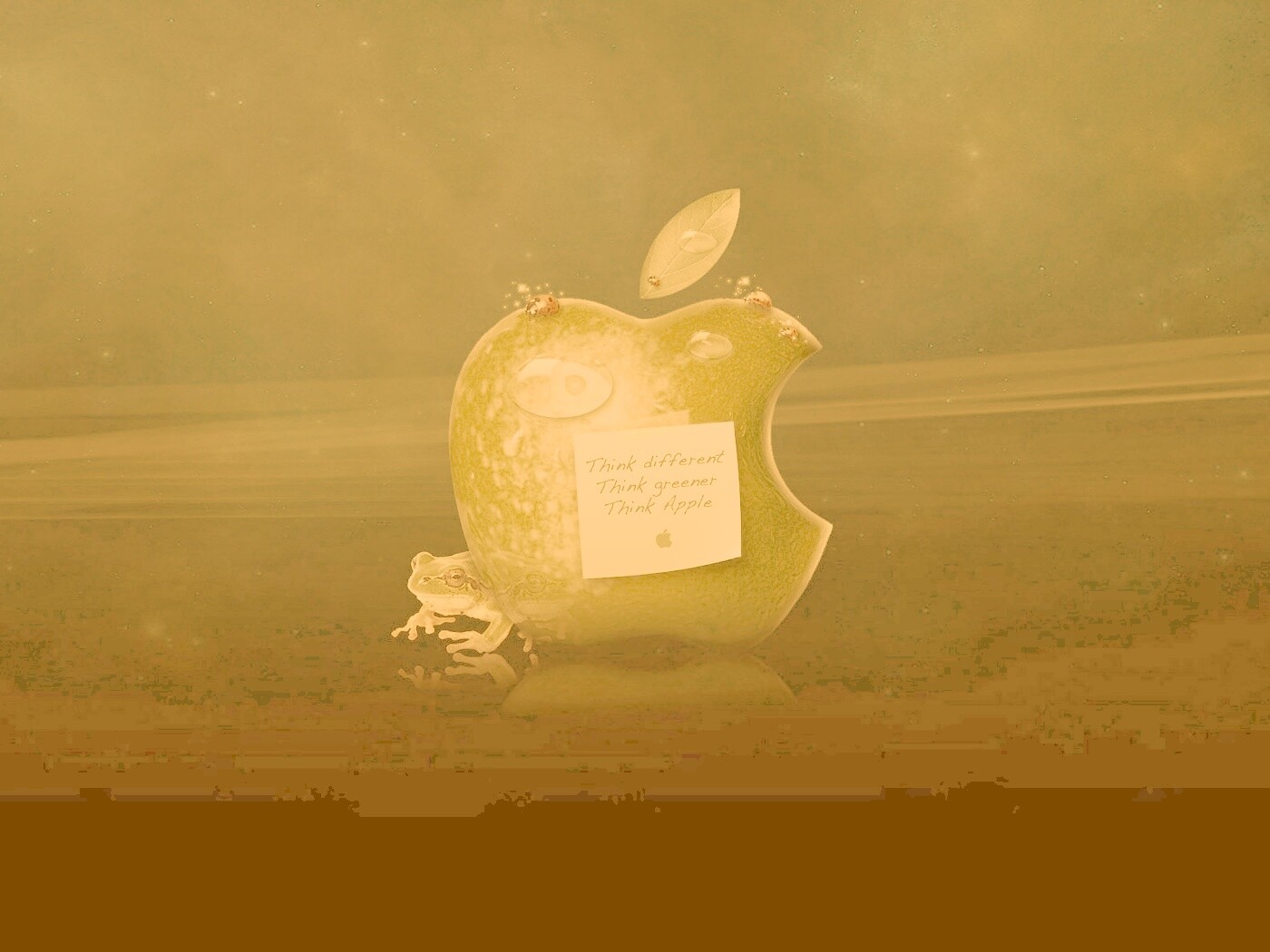 Think different, think greener, think Apple обои