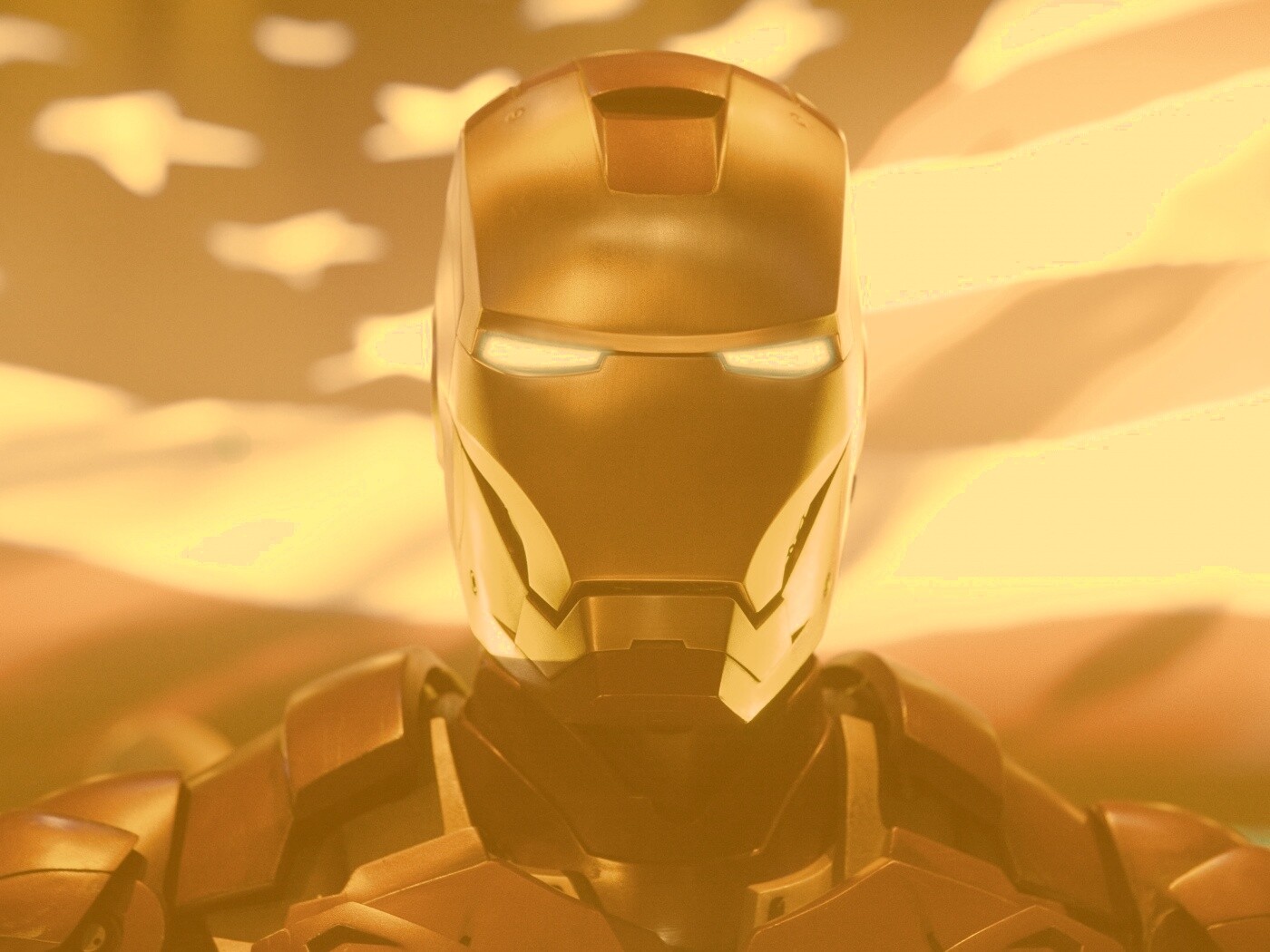 Железный человек на фоне американского флага обои