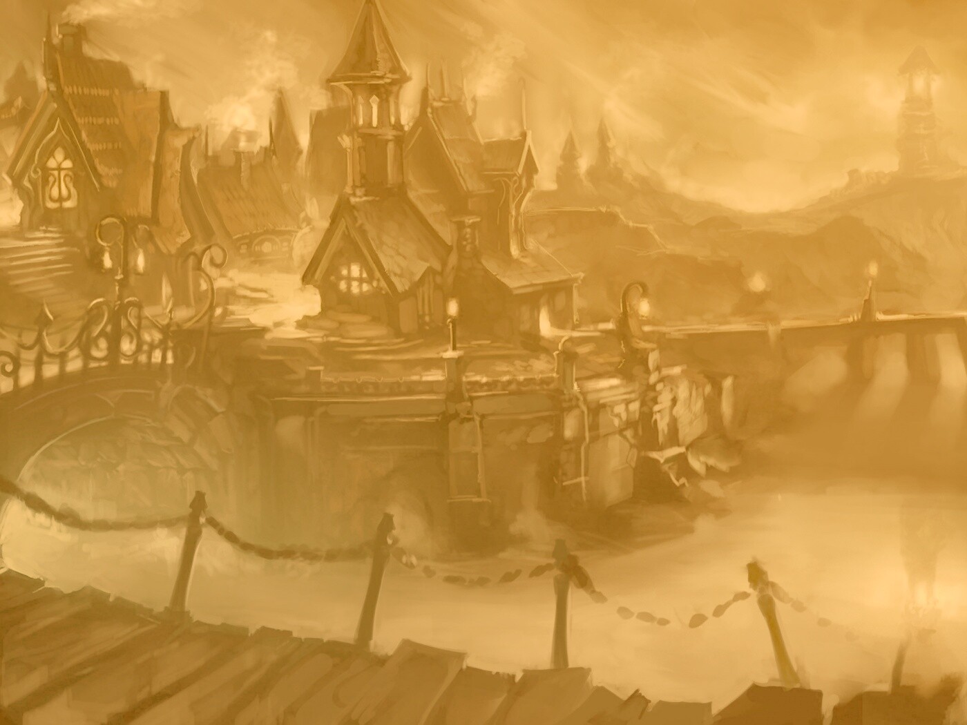 Волшебная деревня обои