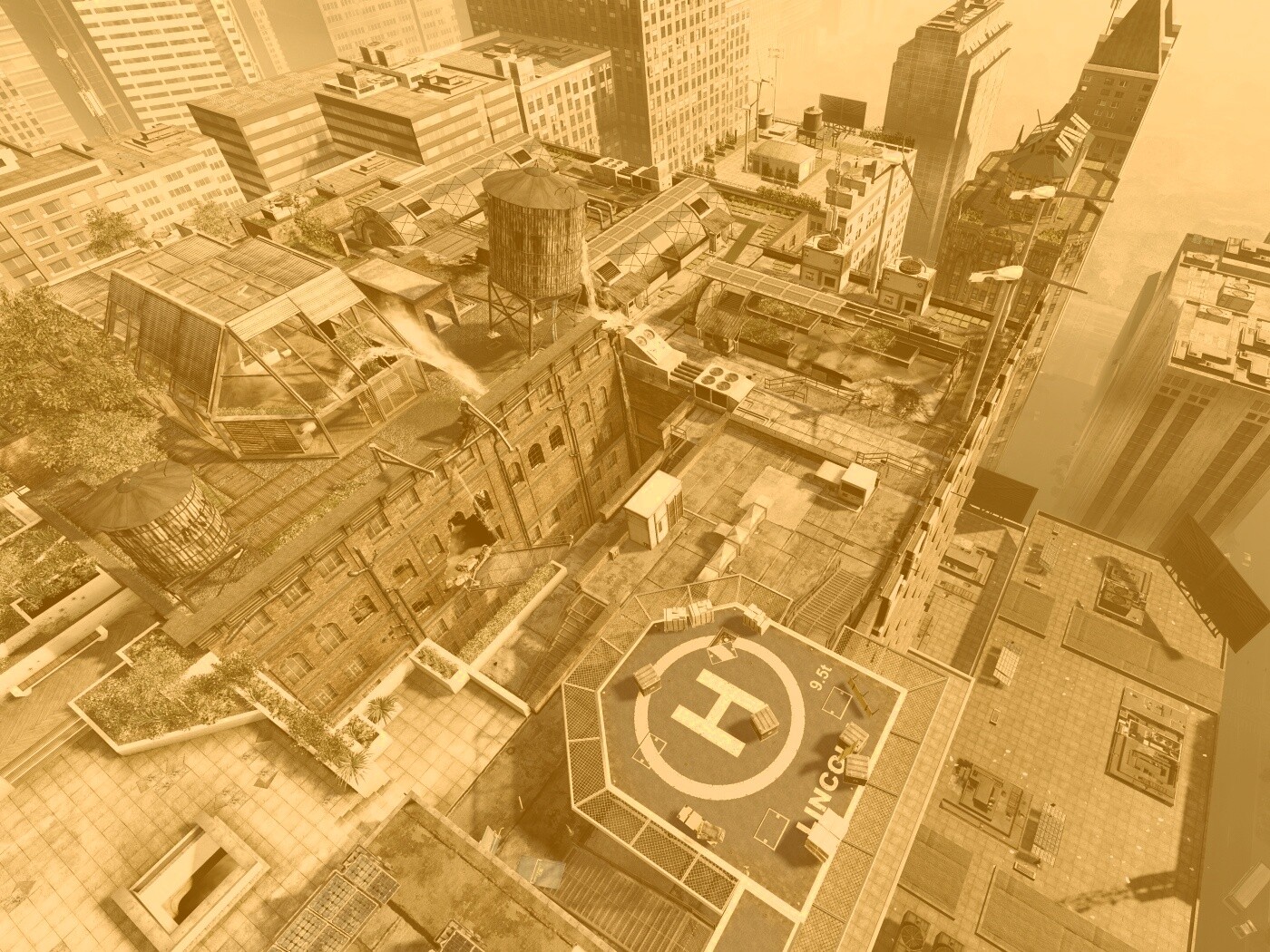 Вид сверху на карту уровня из Crysis 2 обои