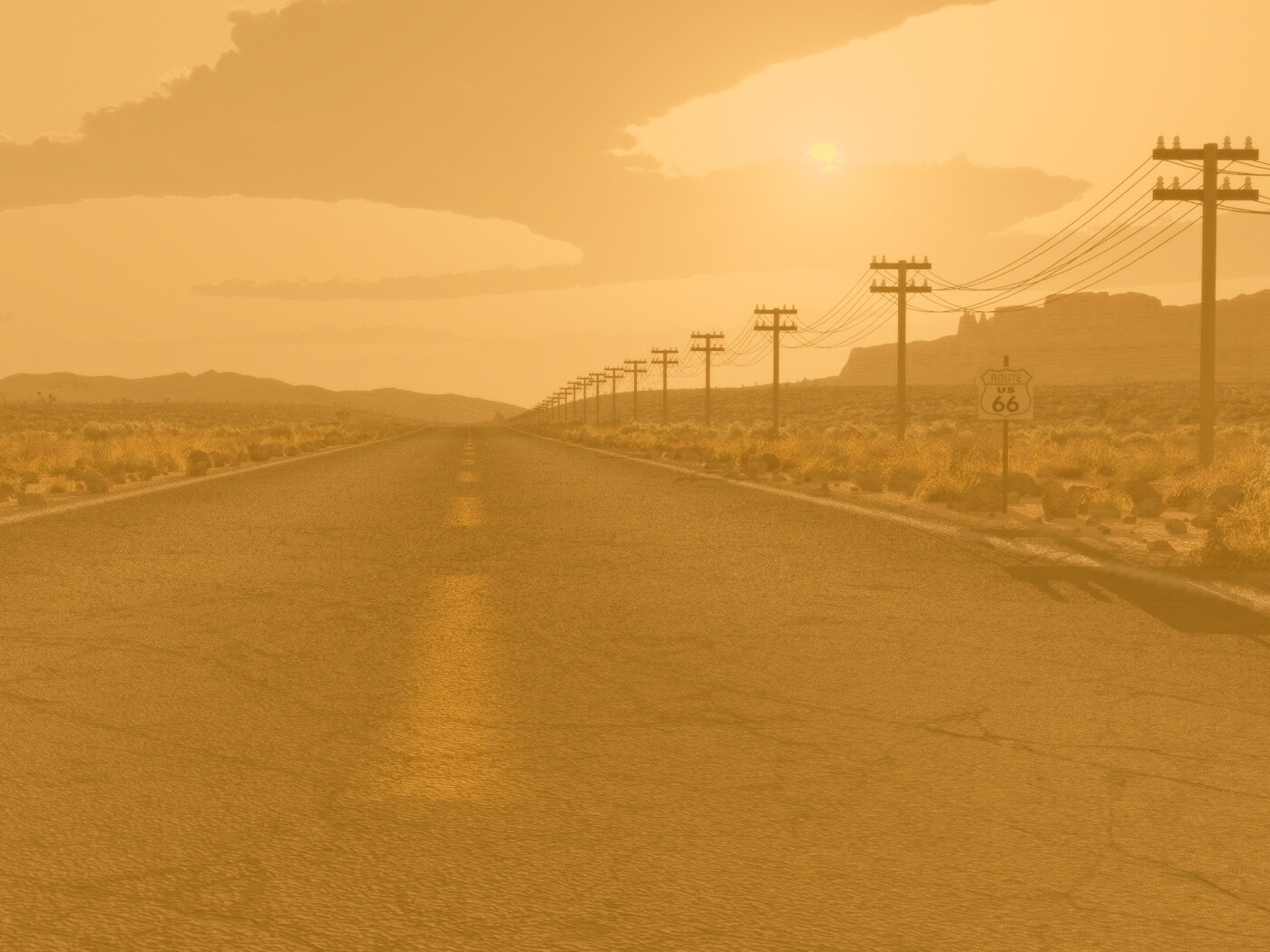 Дорога в пустыне обои