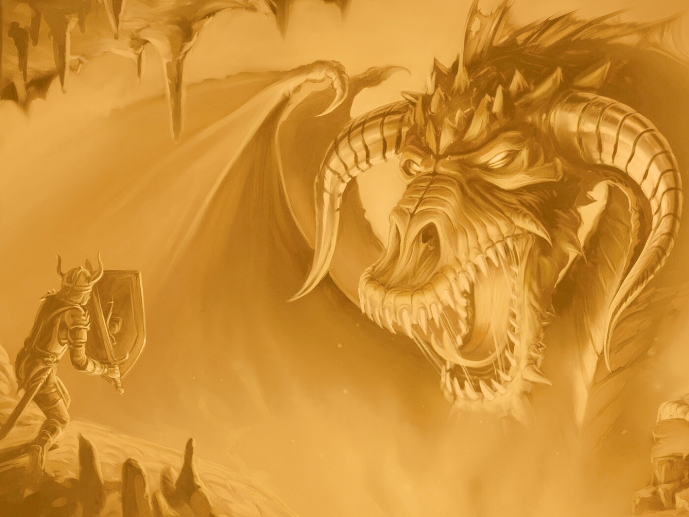 Рыцарь против дракона обои