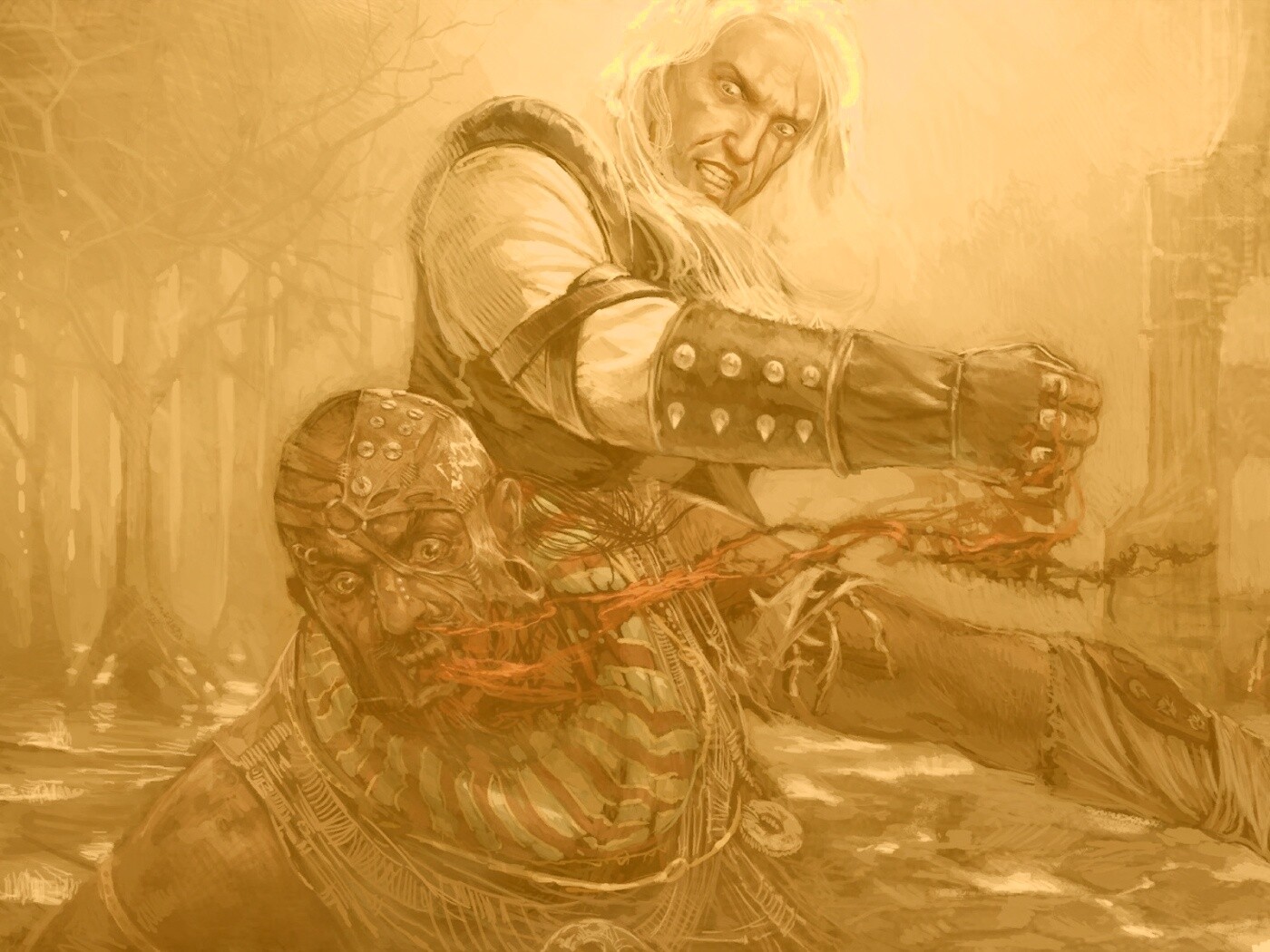 Геральт против Азара обои