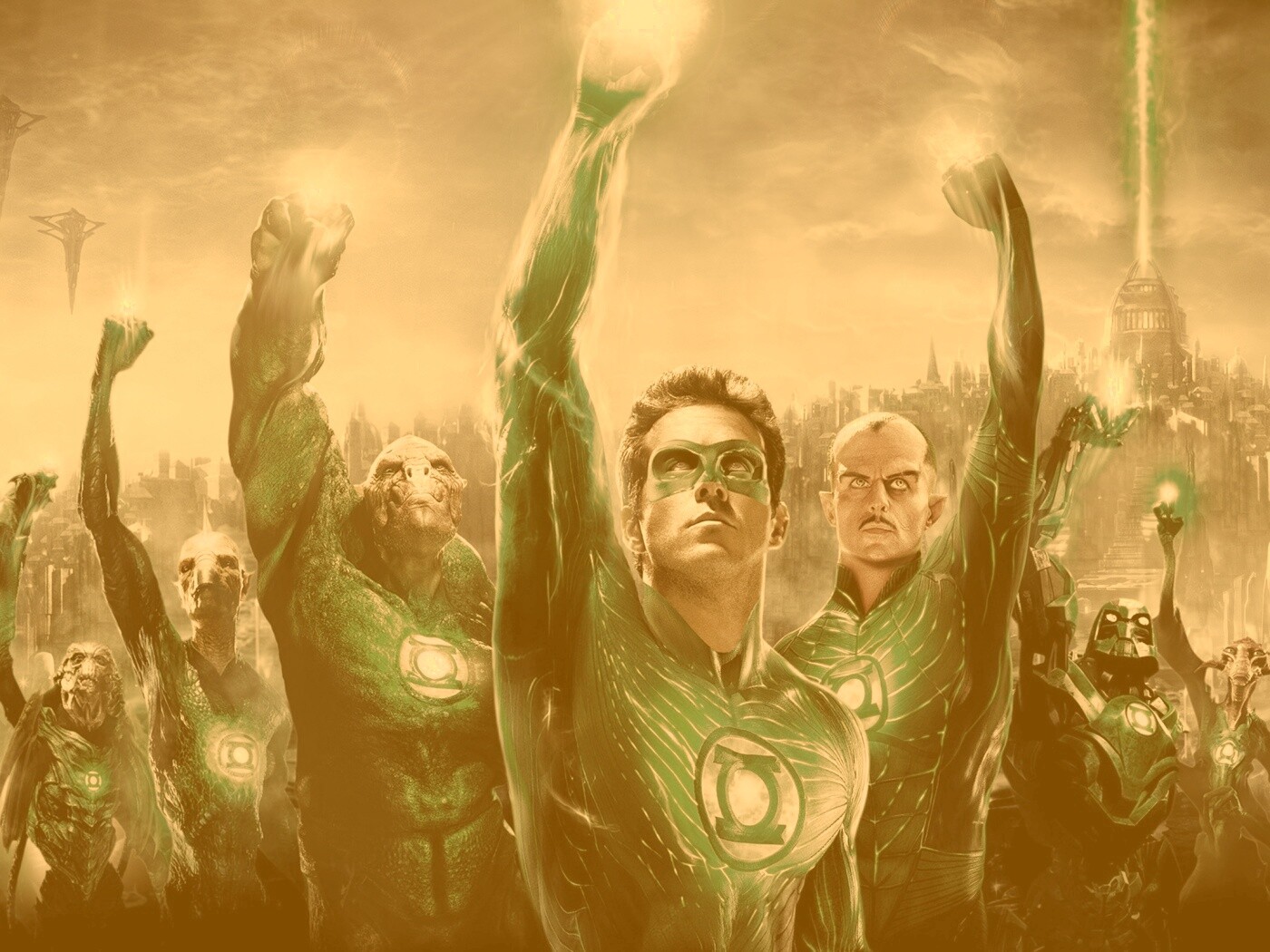 Зеленый фонарь обои