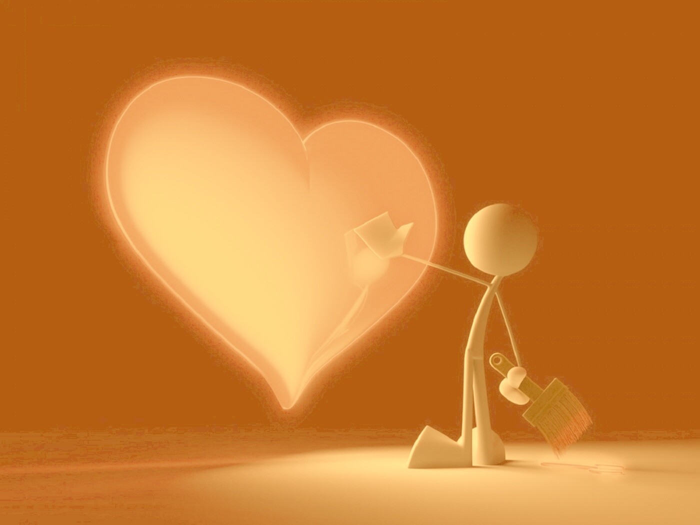 Нарисованное сердце обои