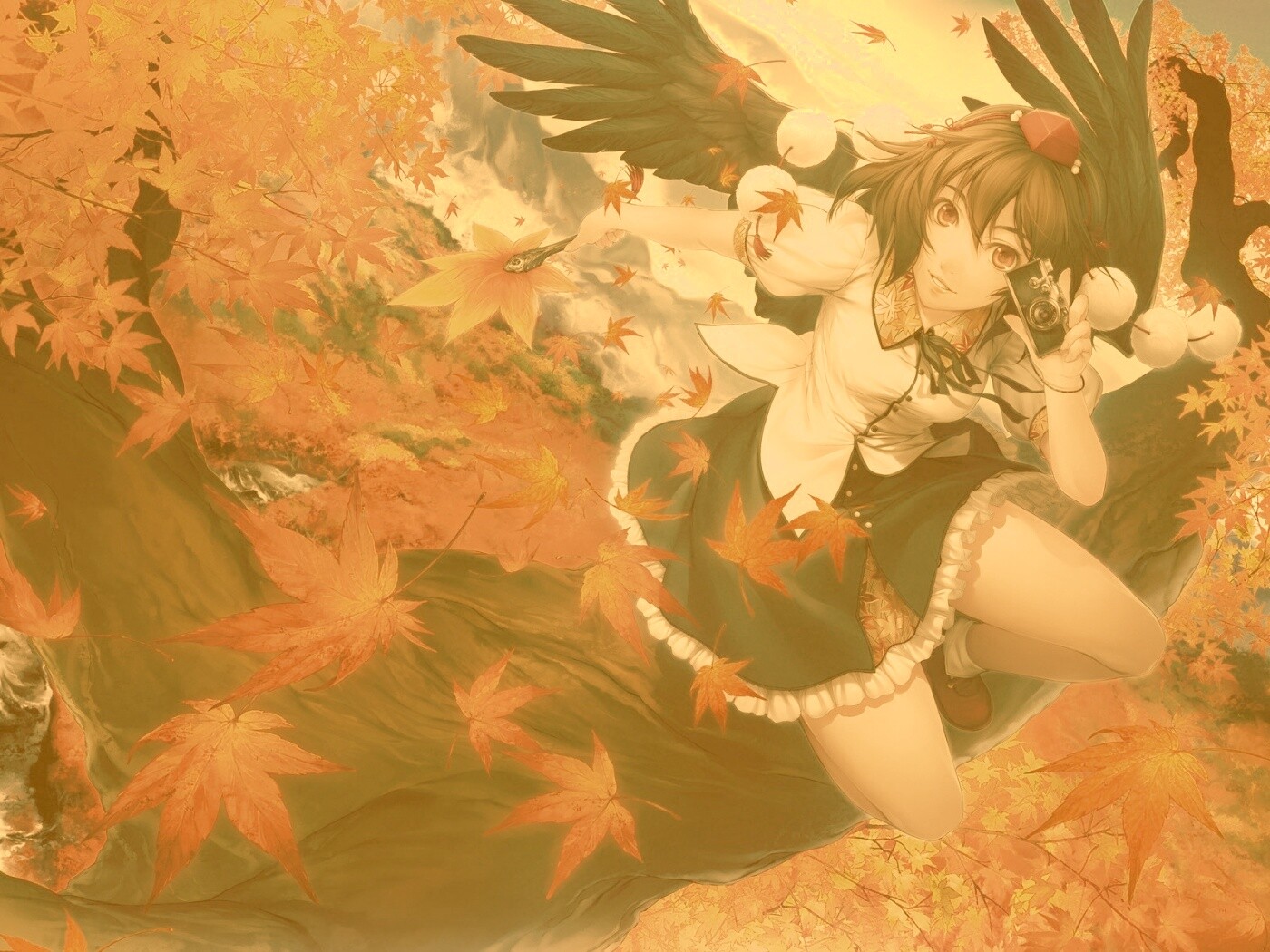 Девушка с фотоаппаратом обои