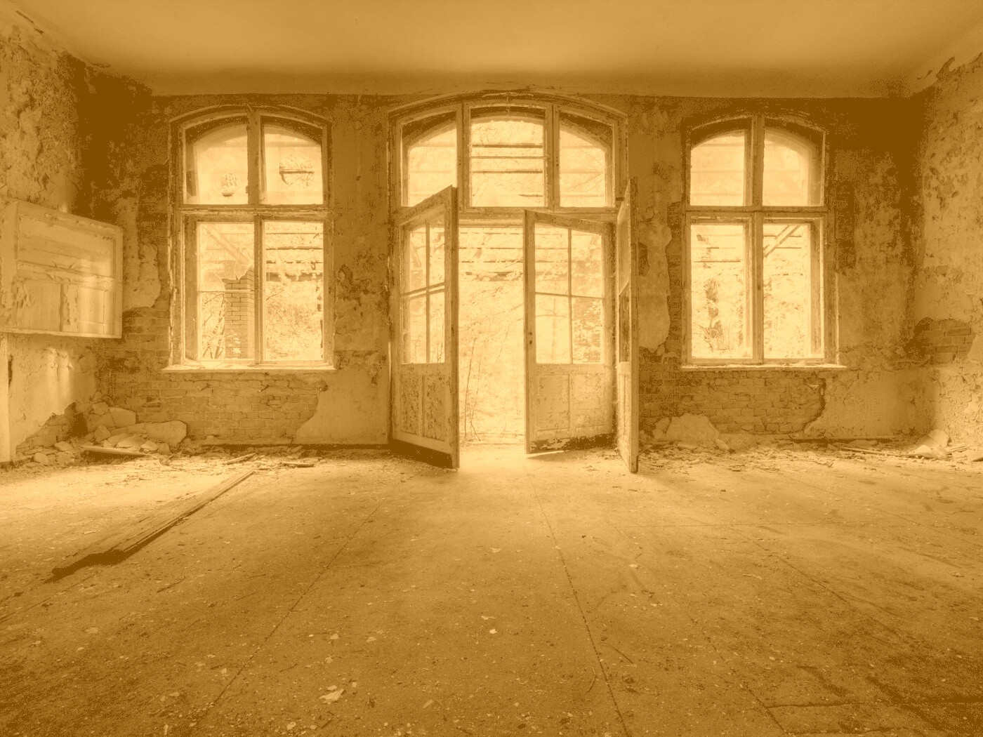Комната в заброшенном здании обои