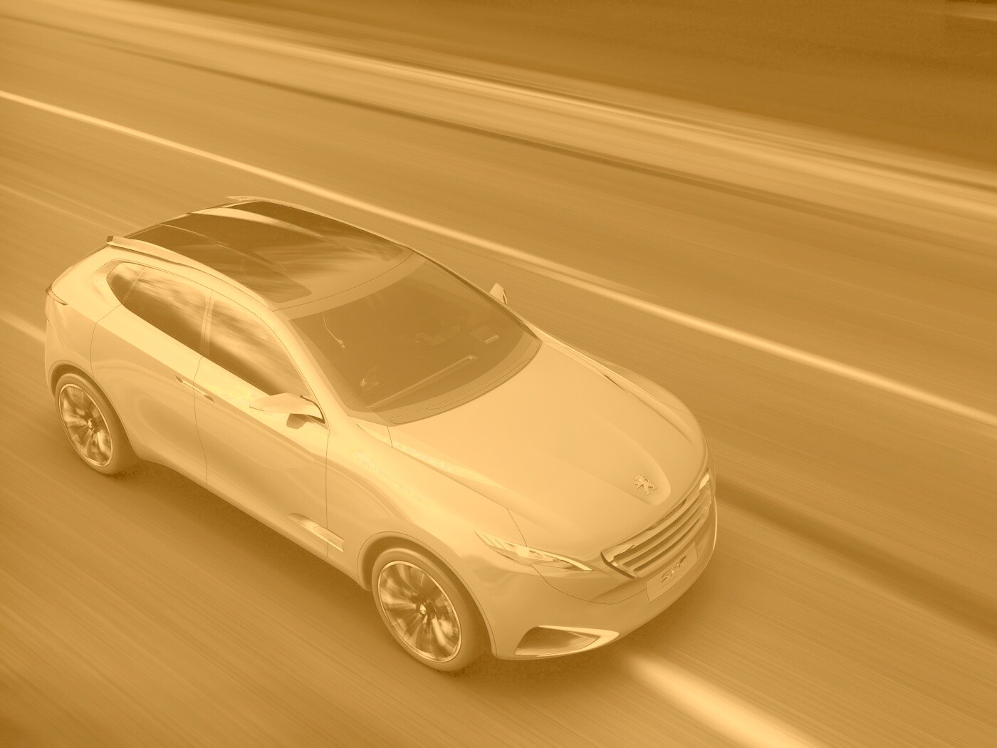 Концепт пежо на трассе обои