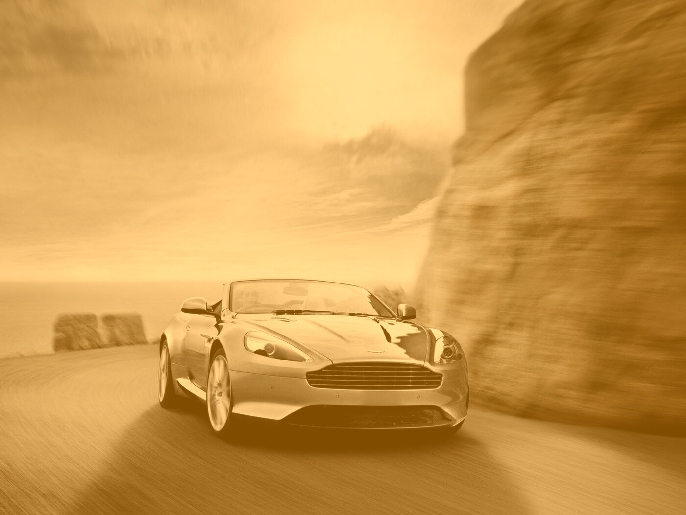 Aston Martin на повороте обои