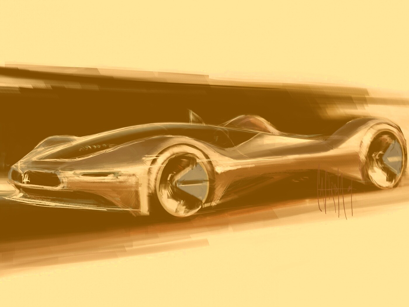 Эскиз Мазерати Birdcage обои