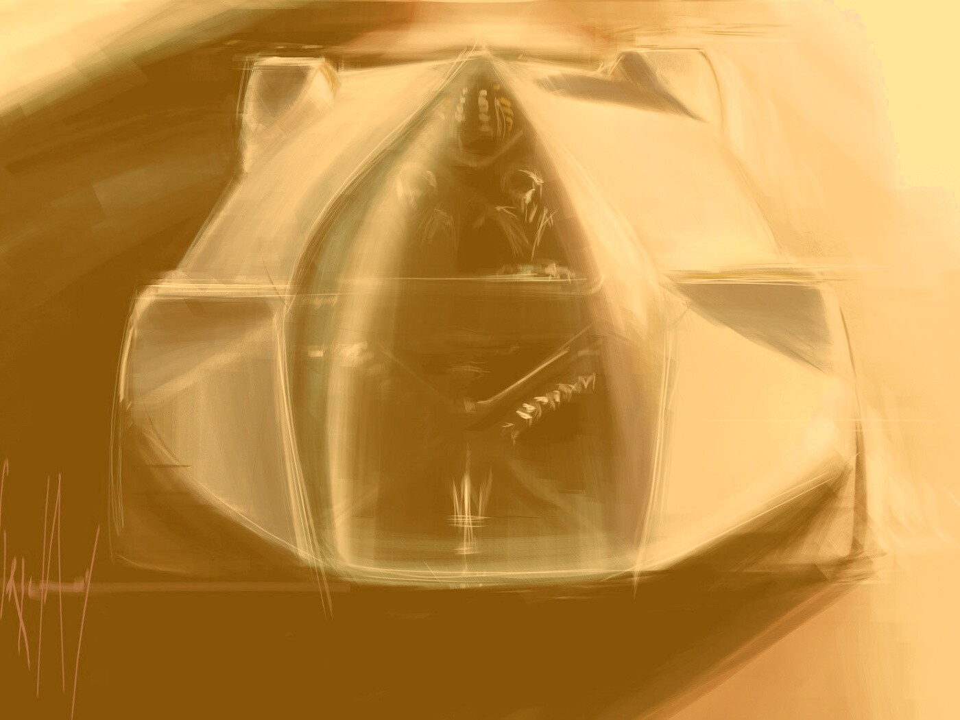 Зарисовка Maserati Birdcage обои