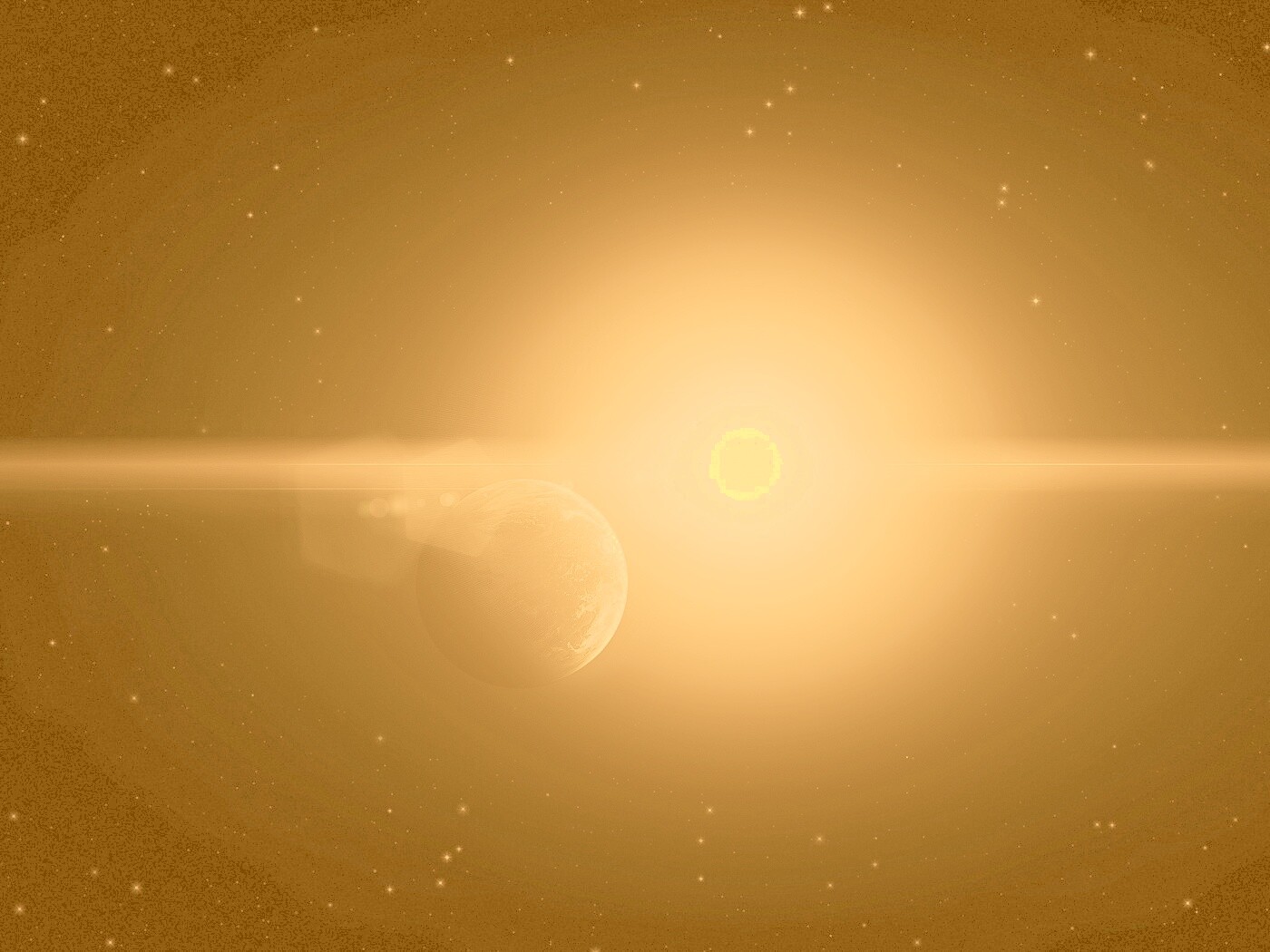 Планета на фоне звезды обои
