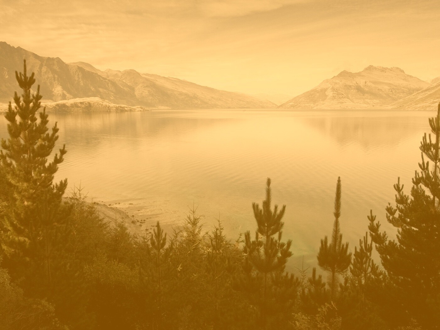 Безмятежное озеро в Новой Зеландии обои