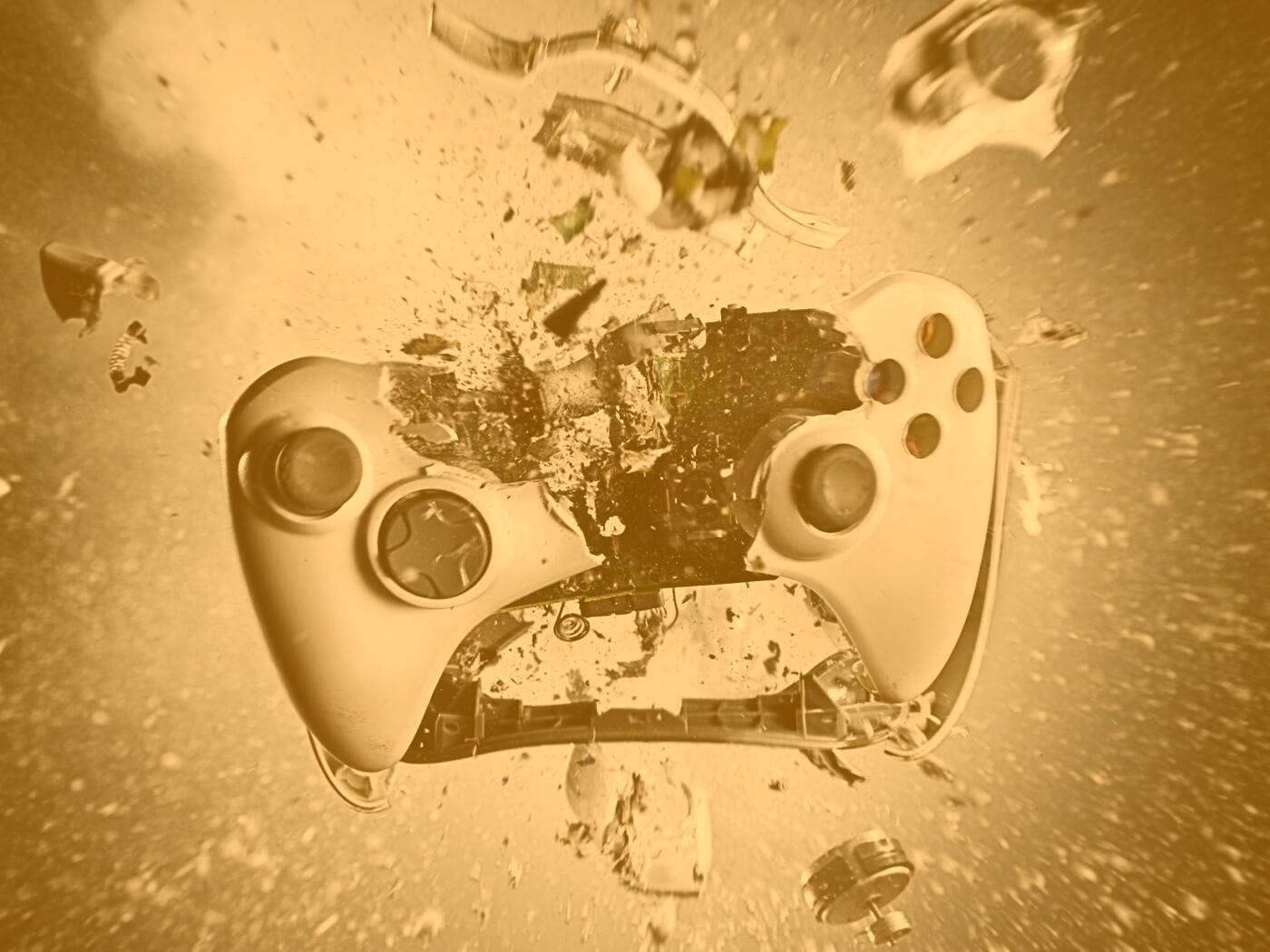 Взрывающийся белый контроллер xbox обои