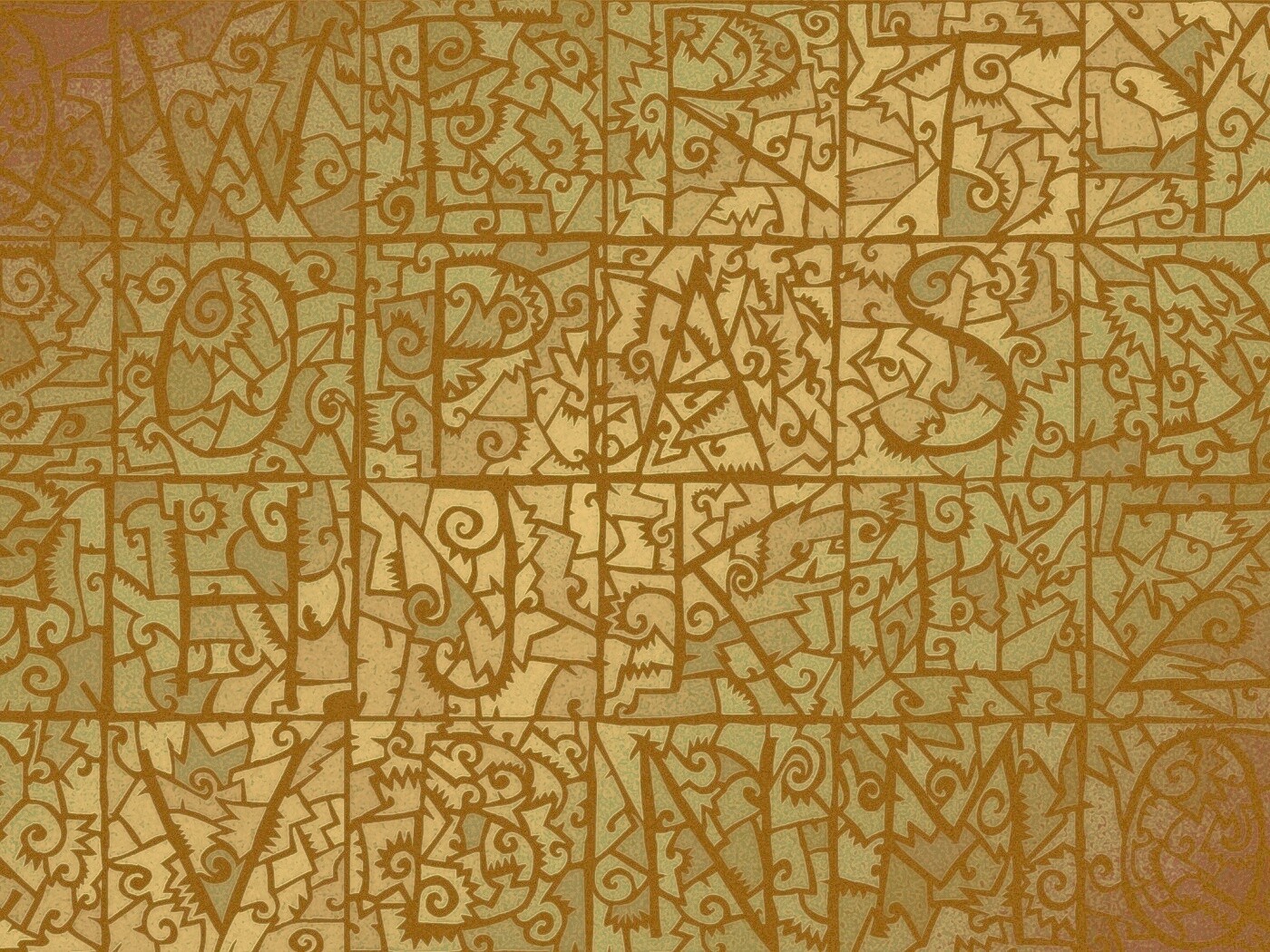 Витражные буквы обои