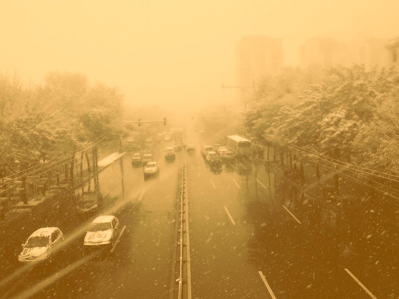 Снегопад в токио обои