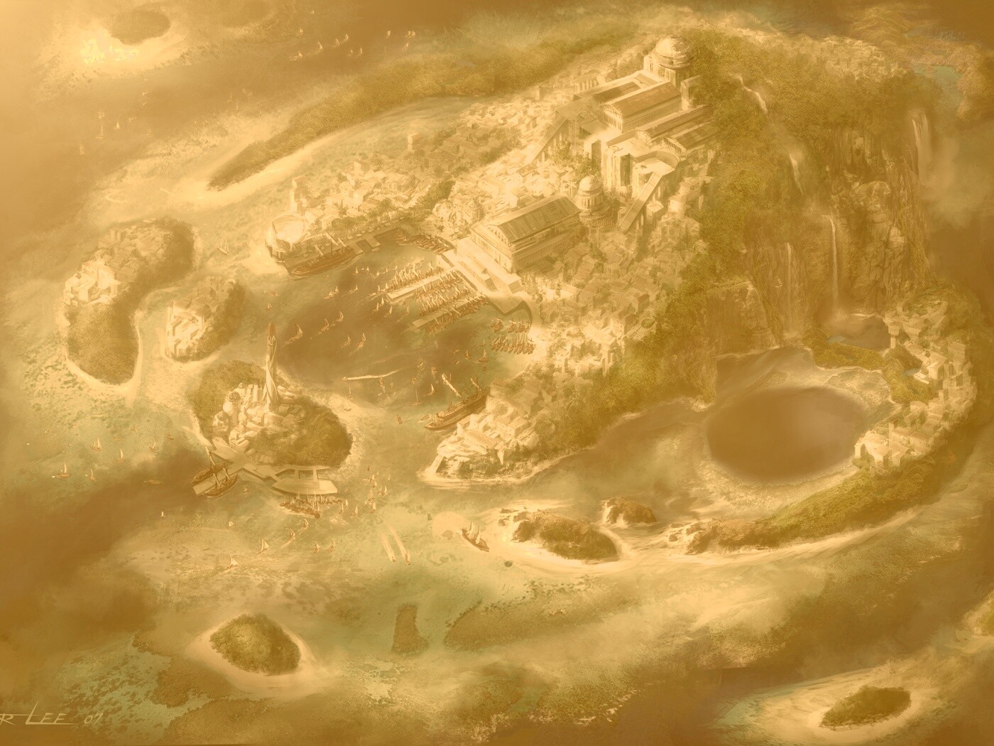 Город на острове обои