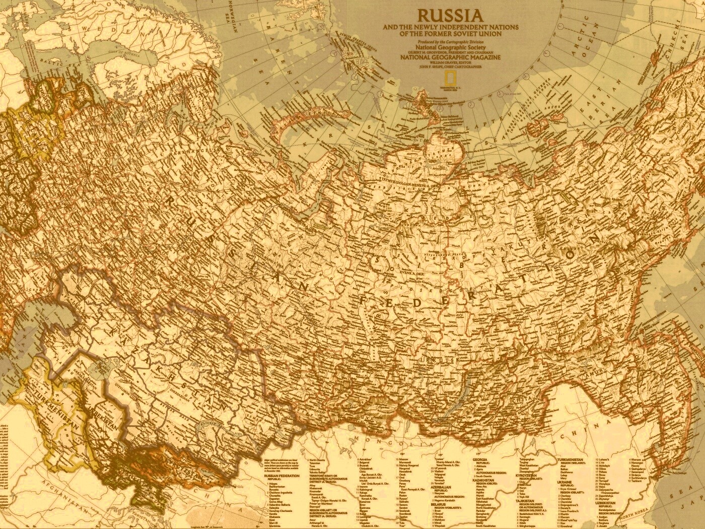 Карта России обои