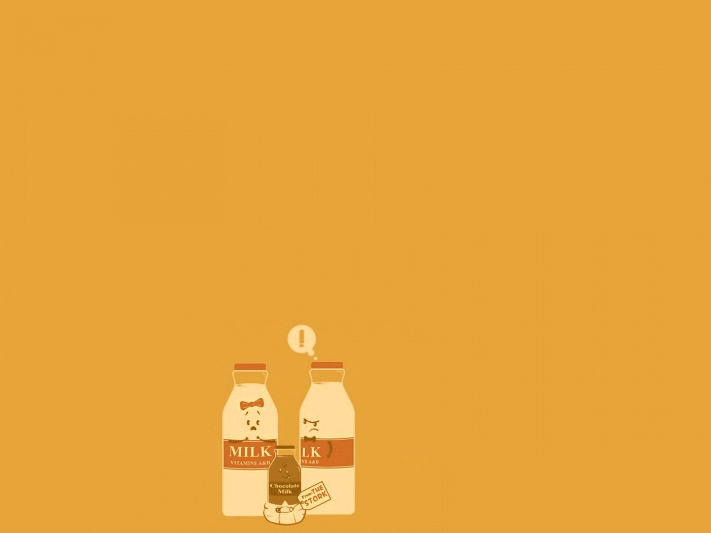 Бутылка молока сходила налево обои