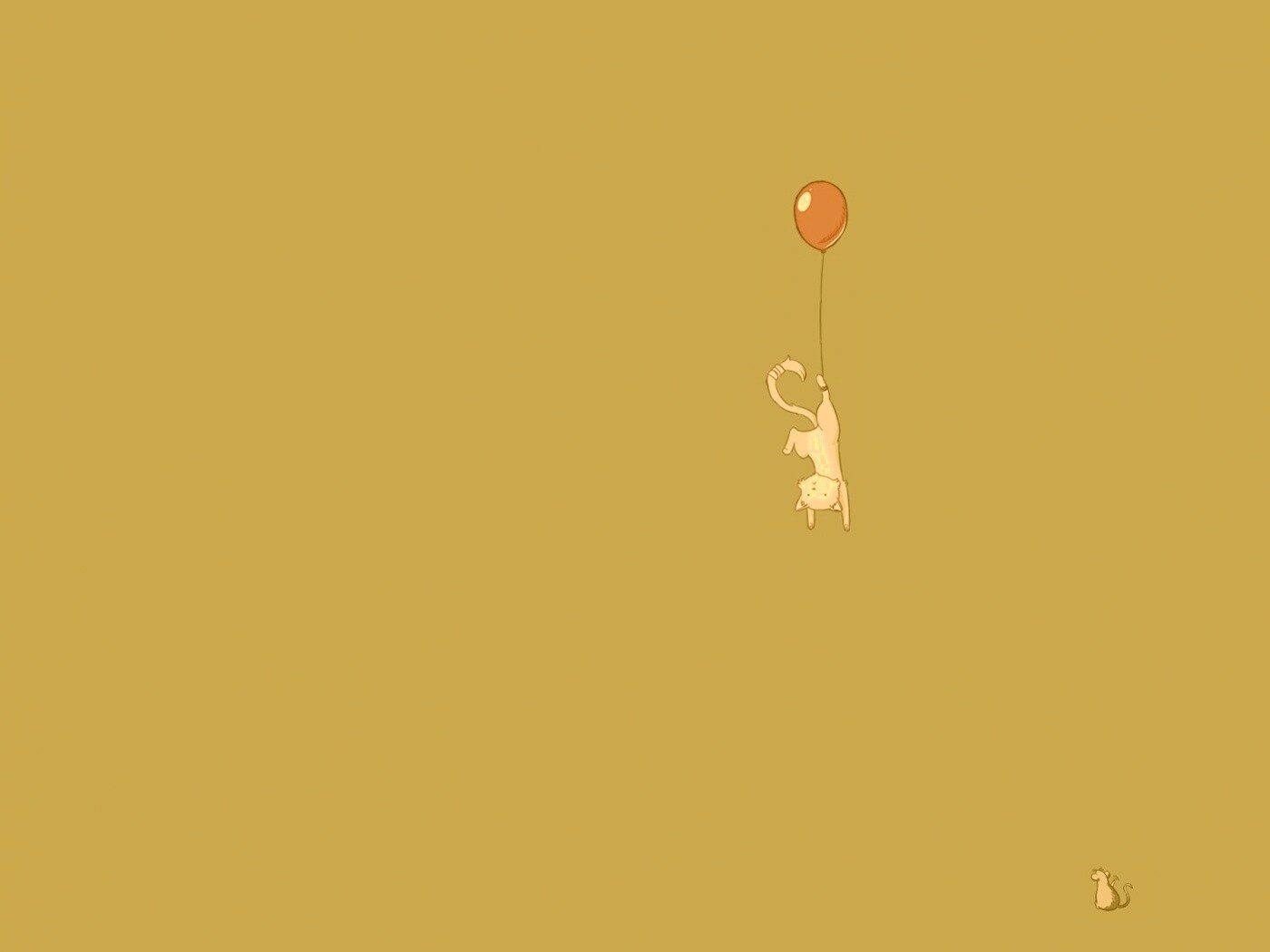 Котэ улетает на шаре обои