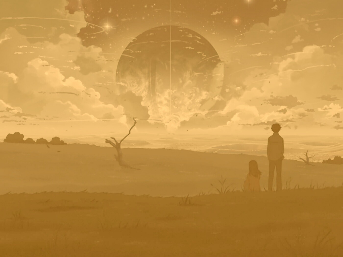 Кадр из творения Макото Синкая обои