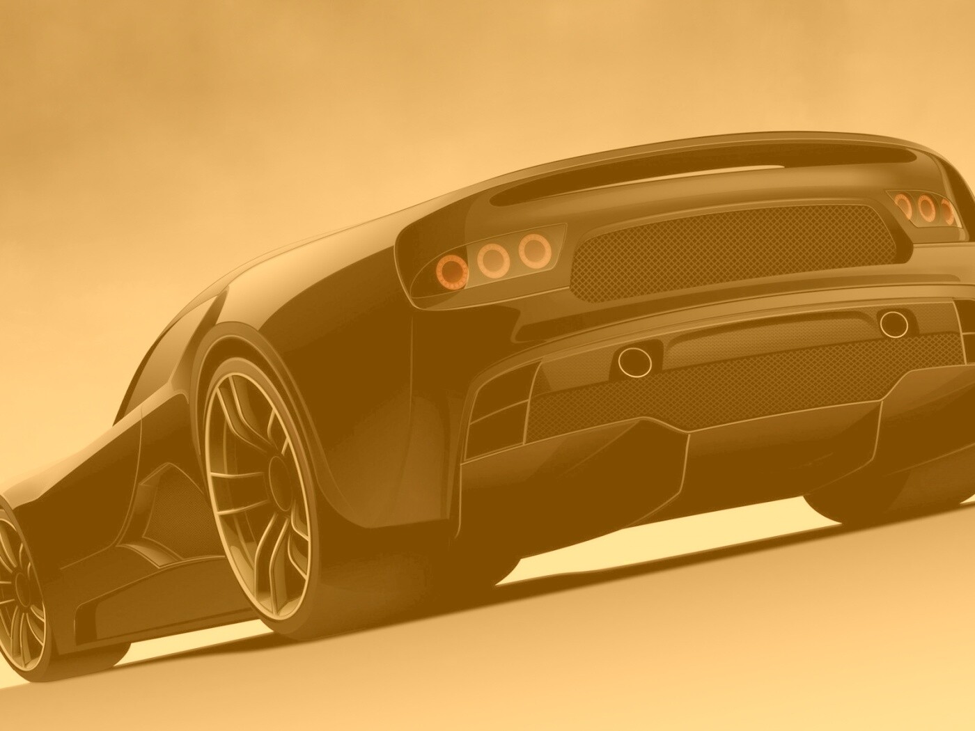 Красивый чёрный спорткар обои