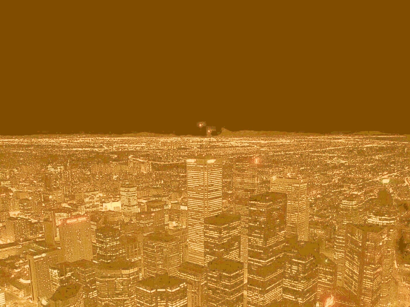 Вид на здания ночного города обои