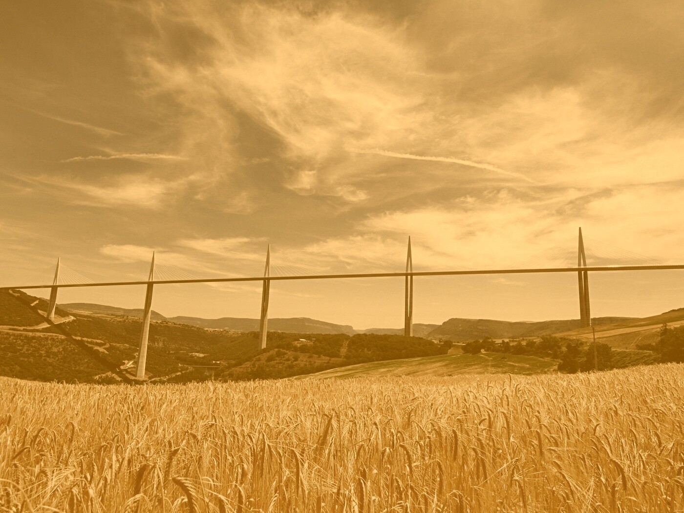 Мост над долиной обои