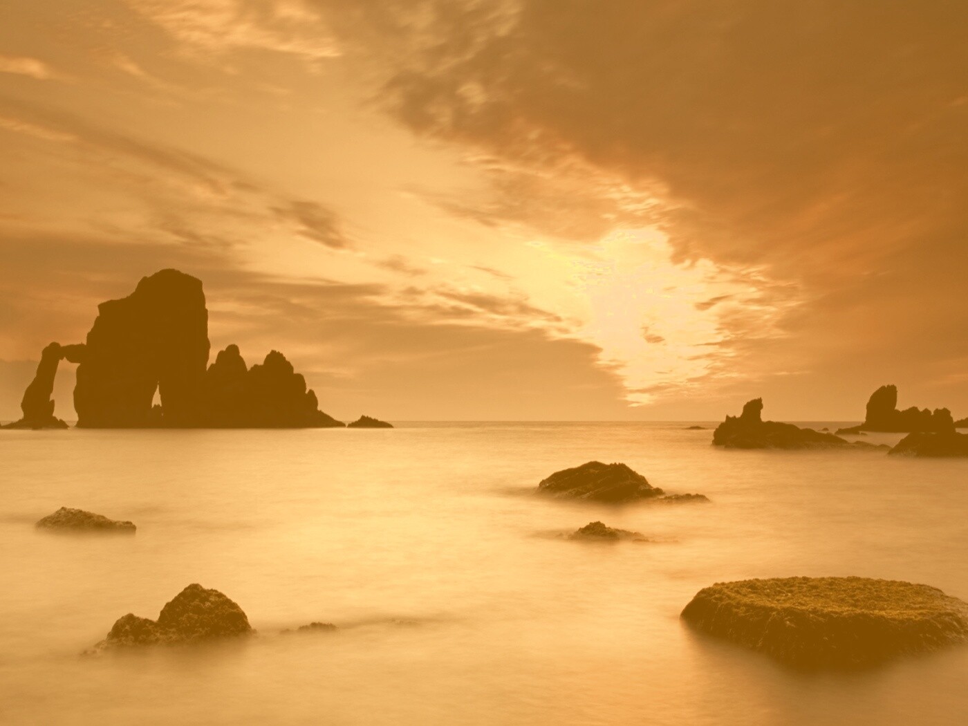 Закат на море обои