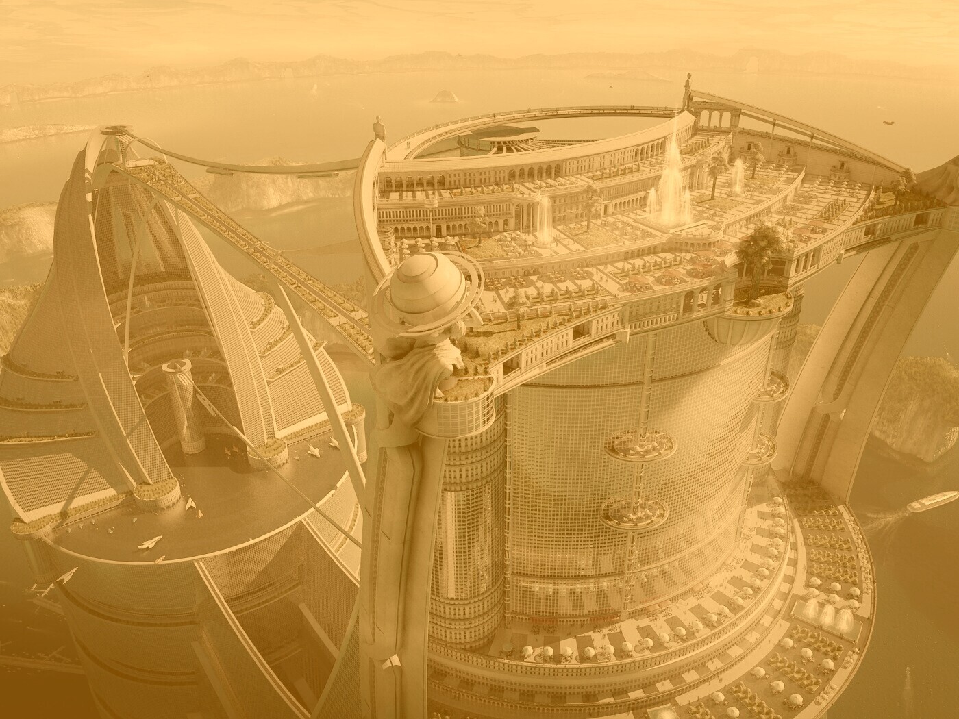 Город будущего обои