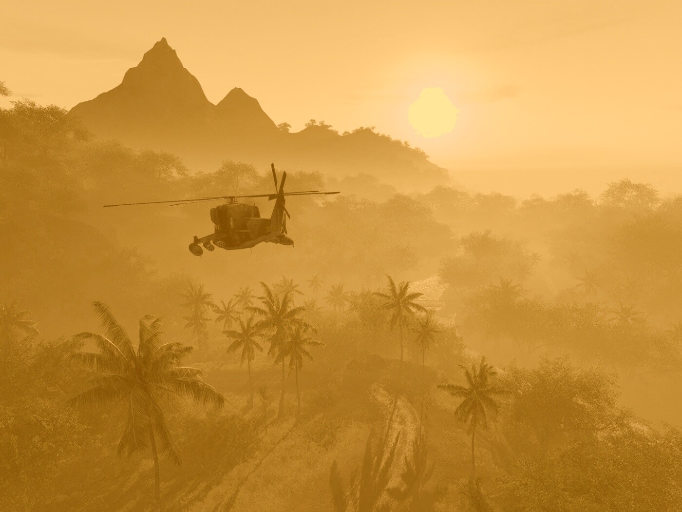 Вертолет над тропиками в crysis обои