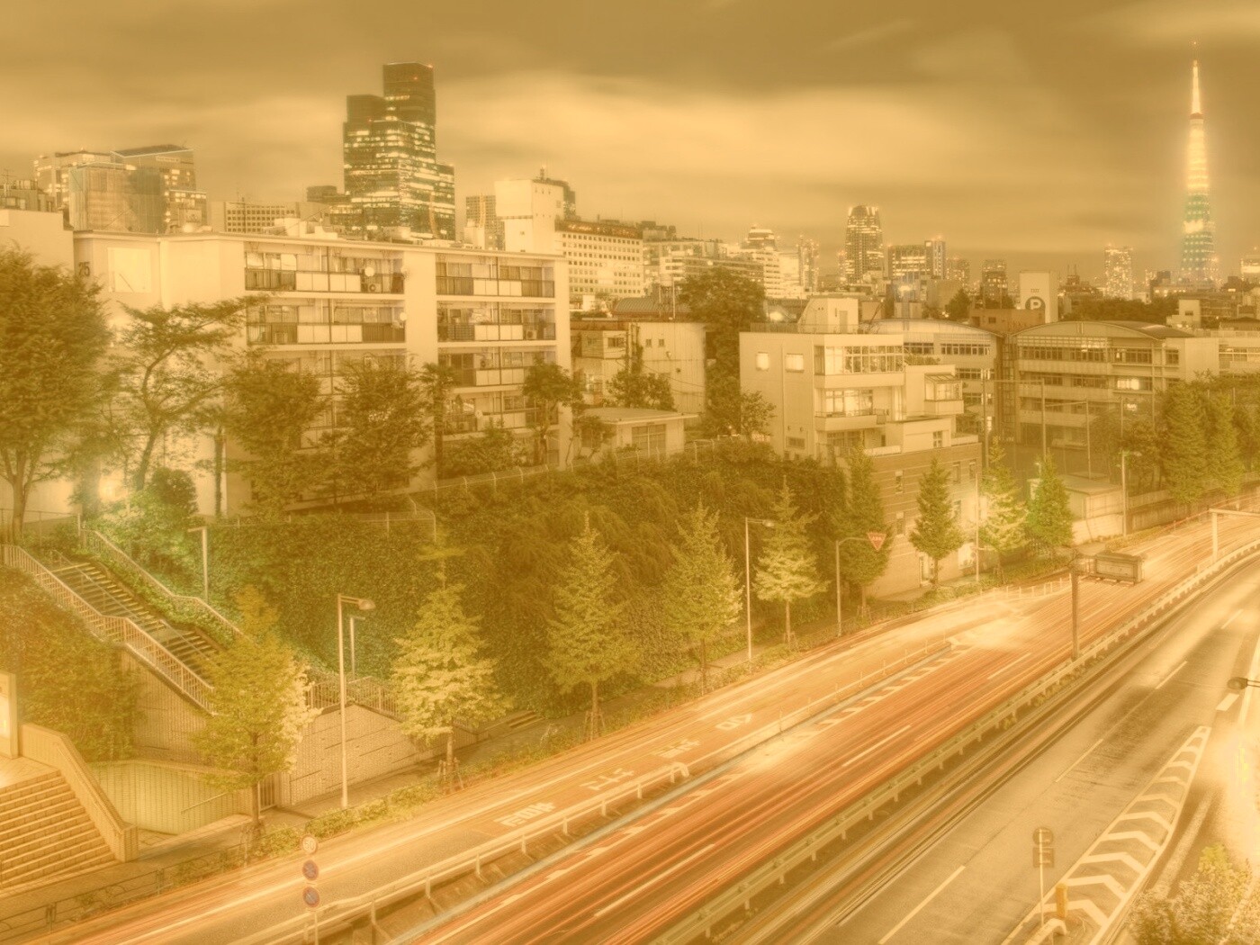 Светящийся город обои