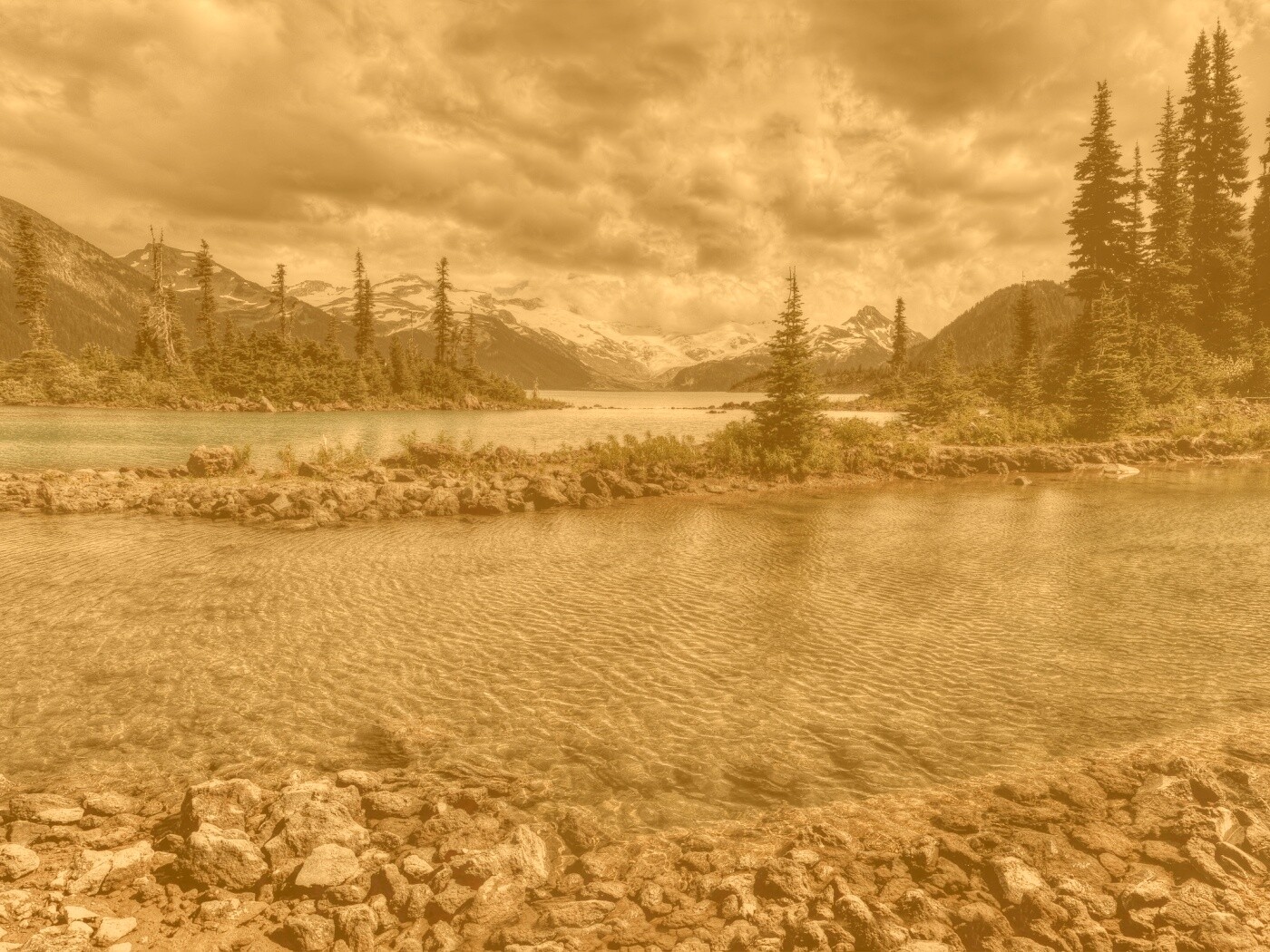 Горная река обои