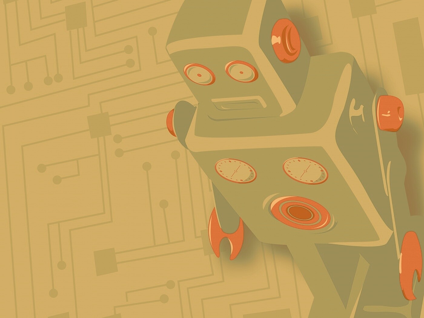 Векторный робот обои