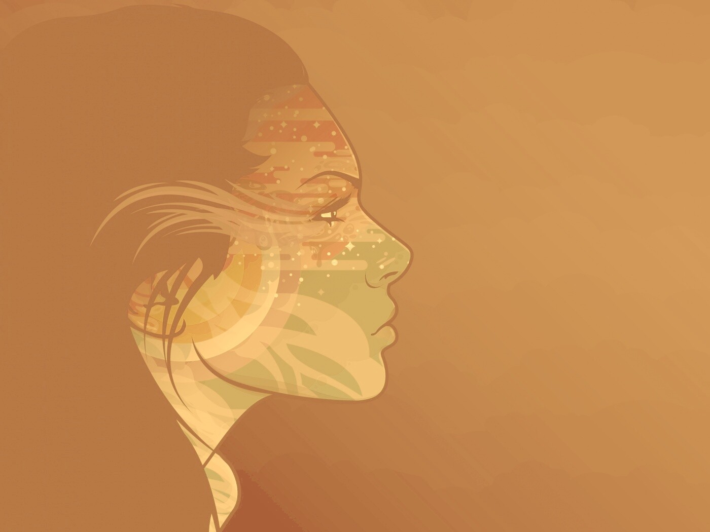 Профиль девушки обои