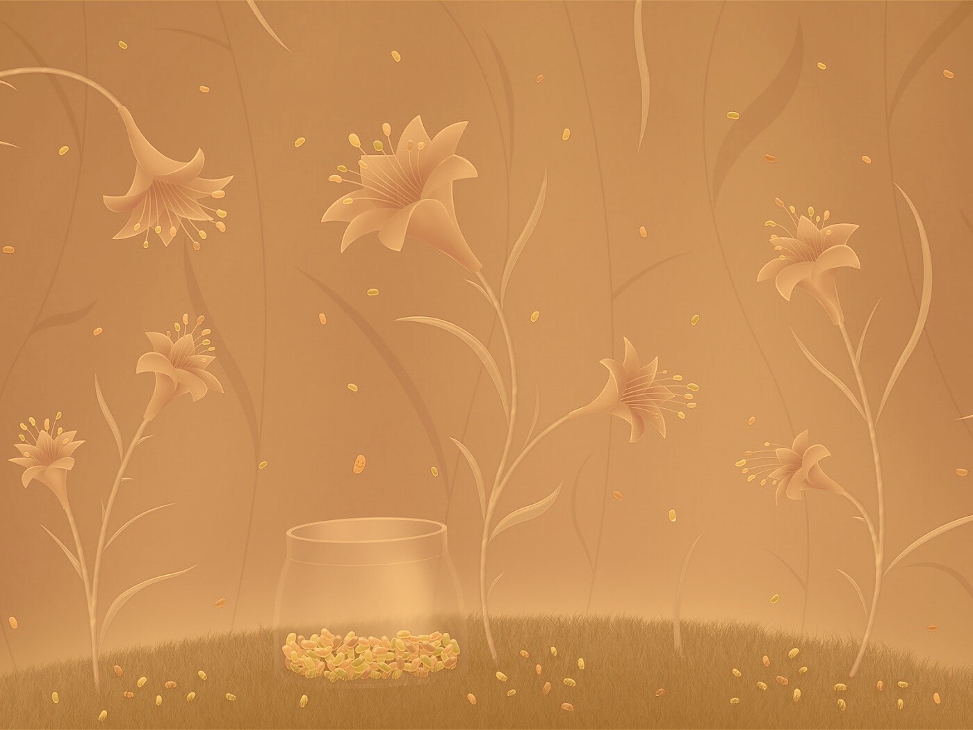 Волшебные цветы и конфетки обои