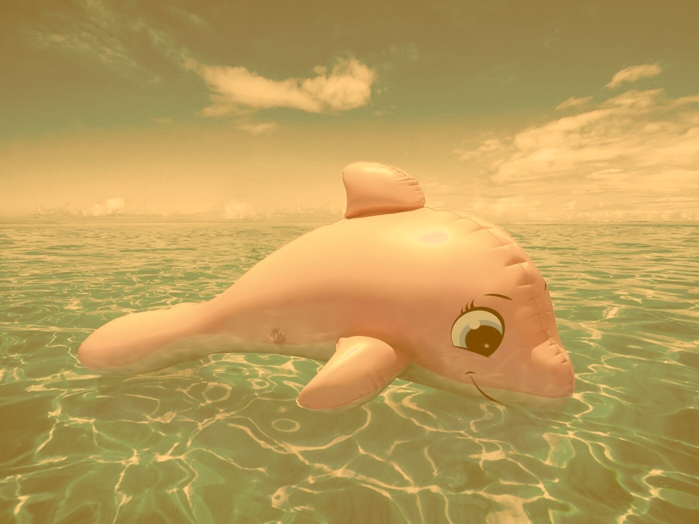 Надувной розовый дельфин обои