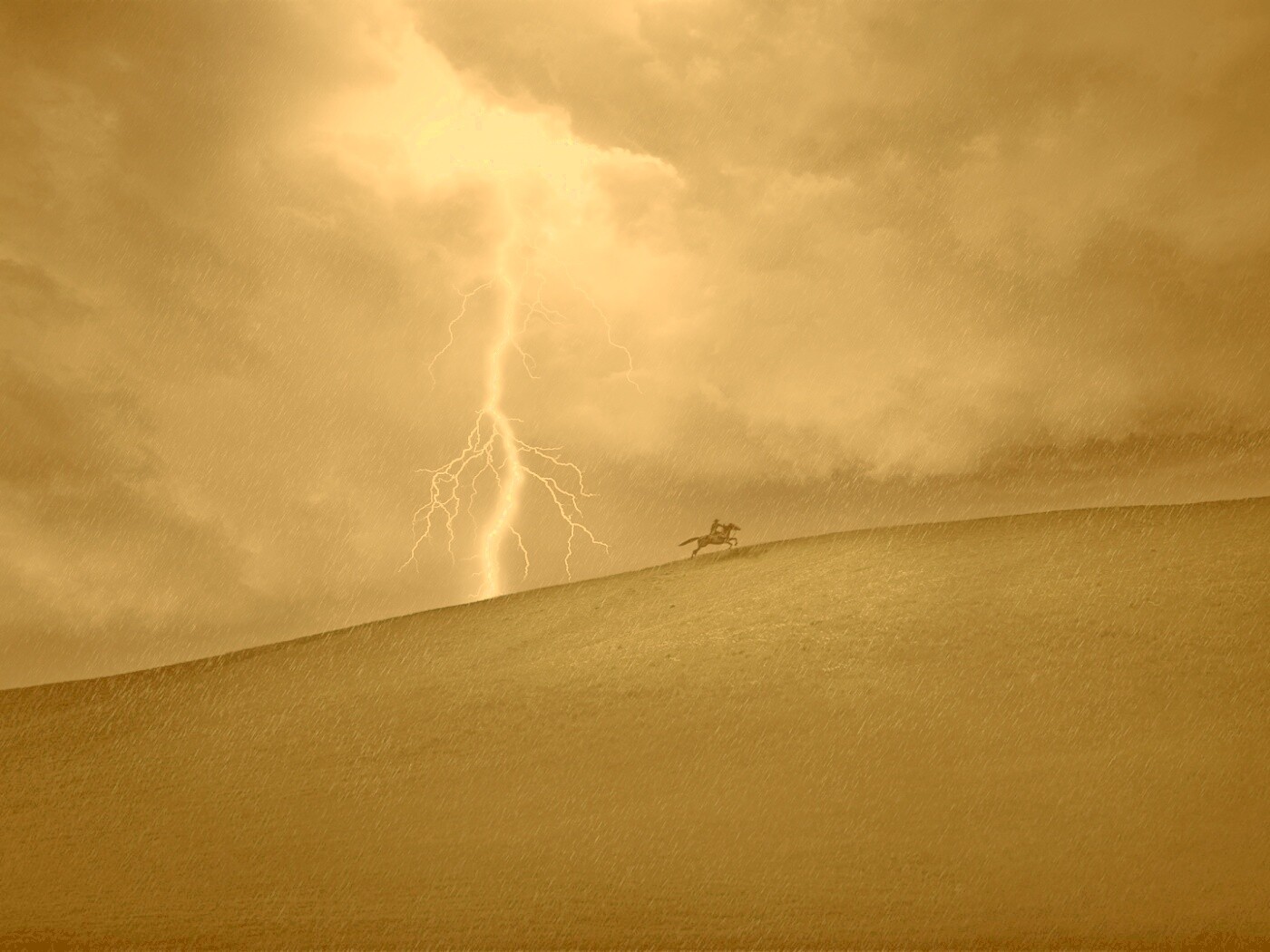 Всадник в буре обои