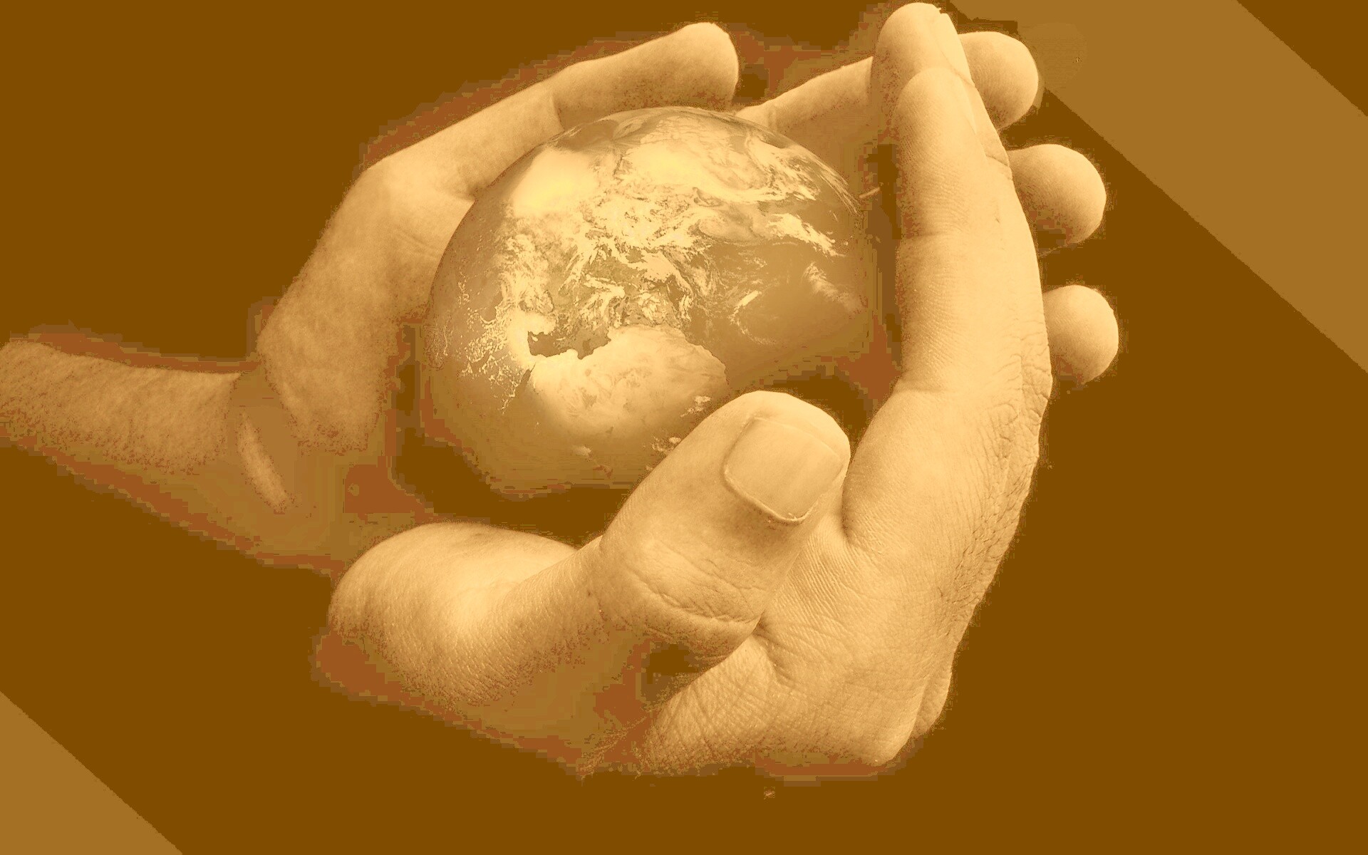 Мир в руках обои