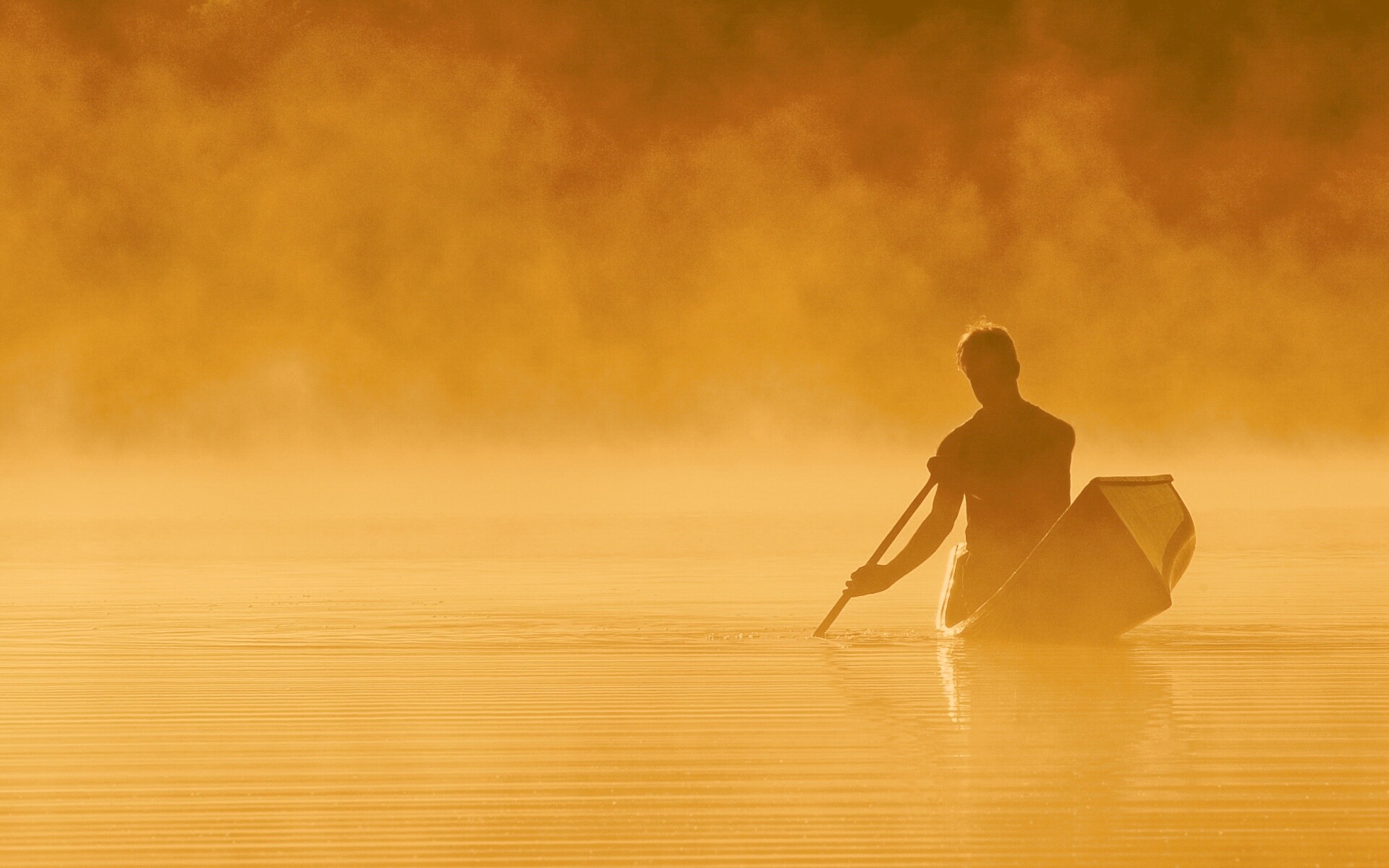 Один в лодке обои