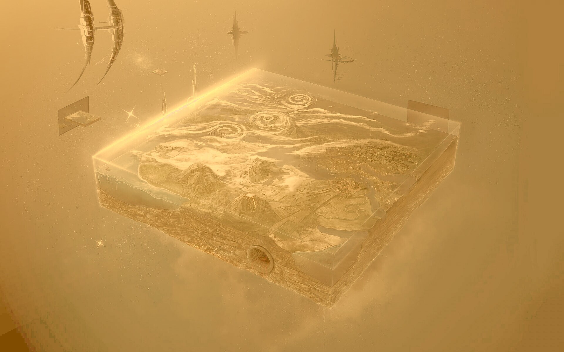 Кубическая земля в вакууме обои