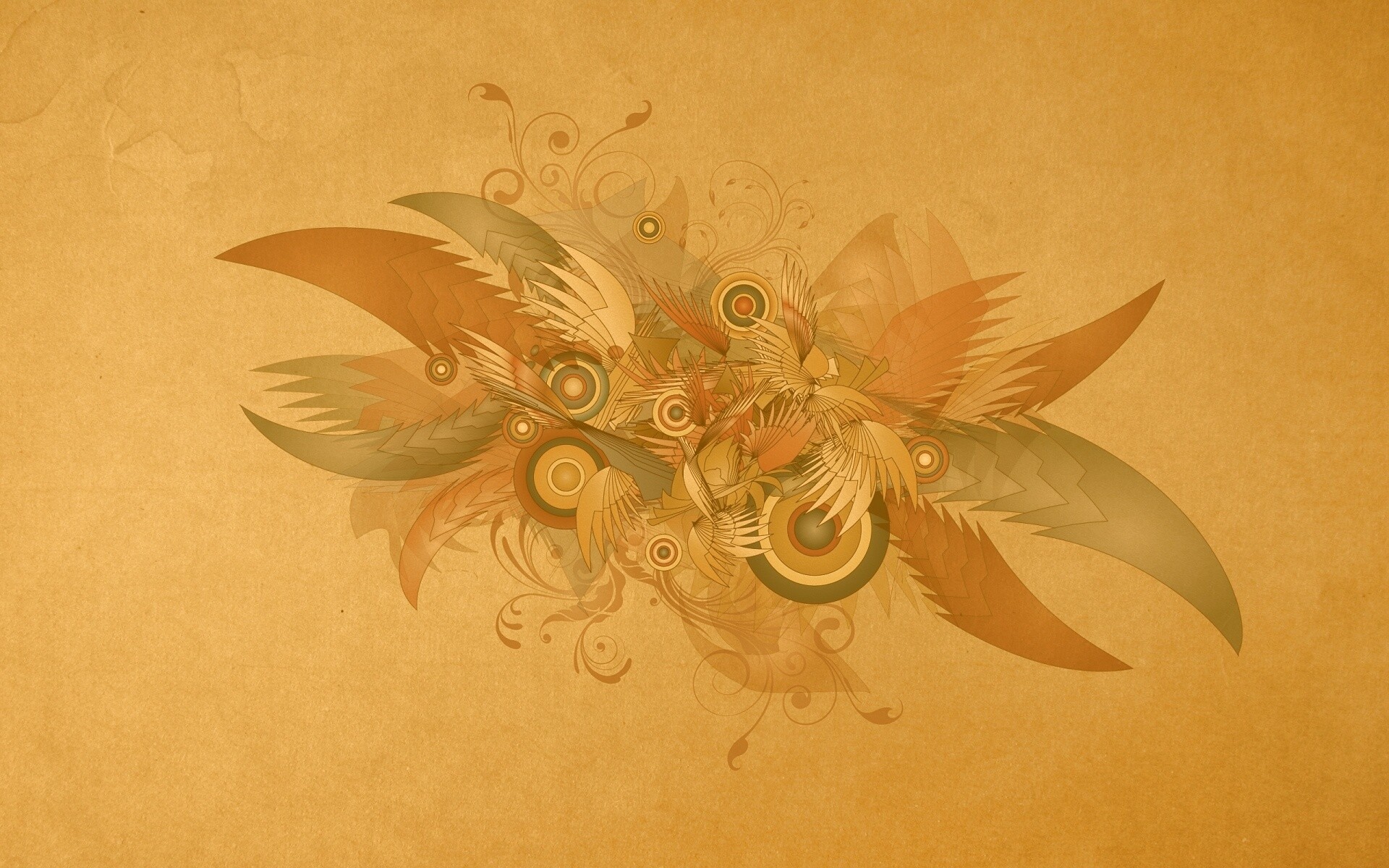 Перья и круги обои